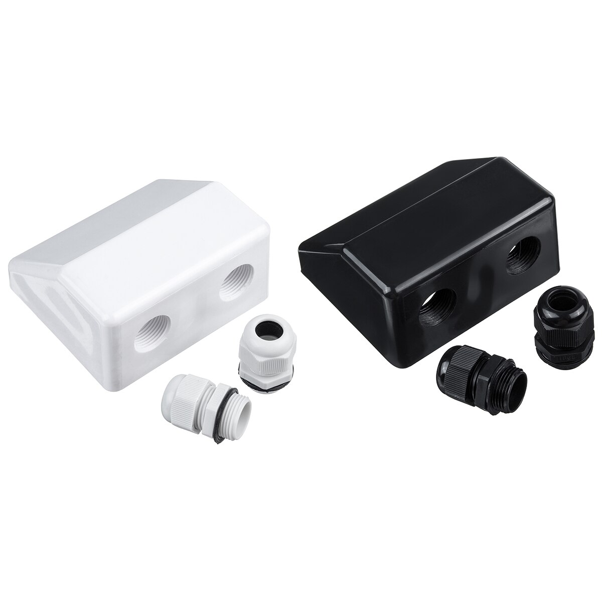 2pcs Waterproof UV-resistant 1 2 Hole Wire Cable Entry Gland Box Solar Panel Cable Connector Box For RV Caravan Motorhome Boat