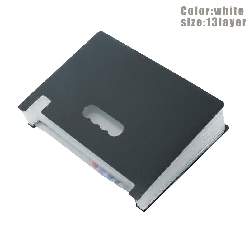 13/24 Pockets Expanding File Folder Works Accordion Office A4 Document Organizer DQ: White 13layer
