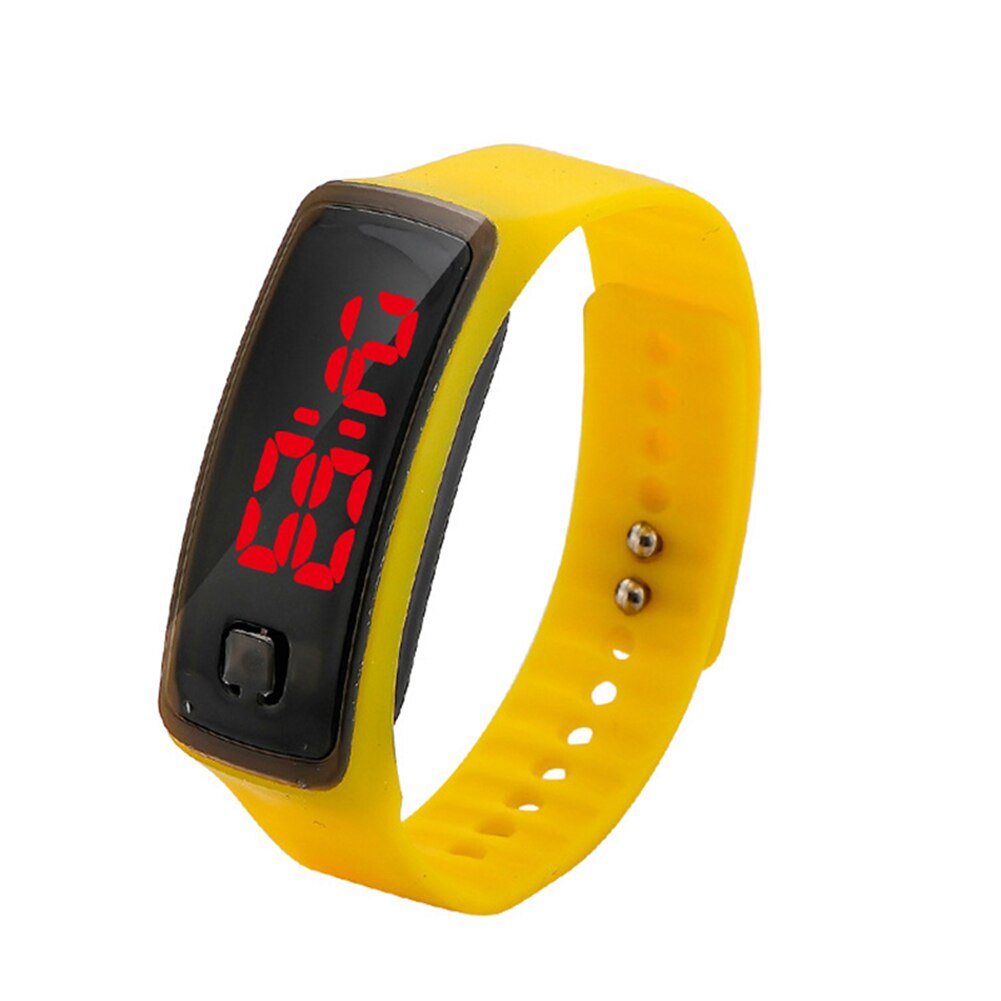 LED Digital Watch LED Touching Screen with Silicone Strap Luminous Casual Watch Wrist Unisex YA88: YELLOW