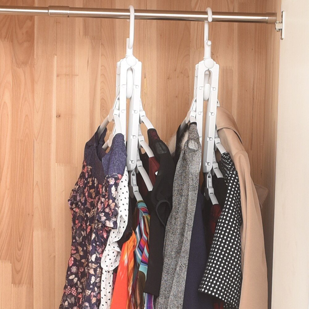 Cintre pliable en plastique multifonctionnel 8 en 1 garde-robe peu encombrante support enfants bébé