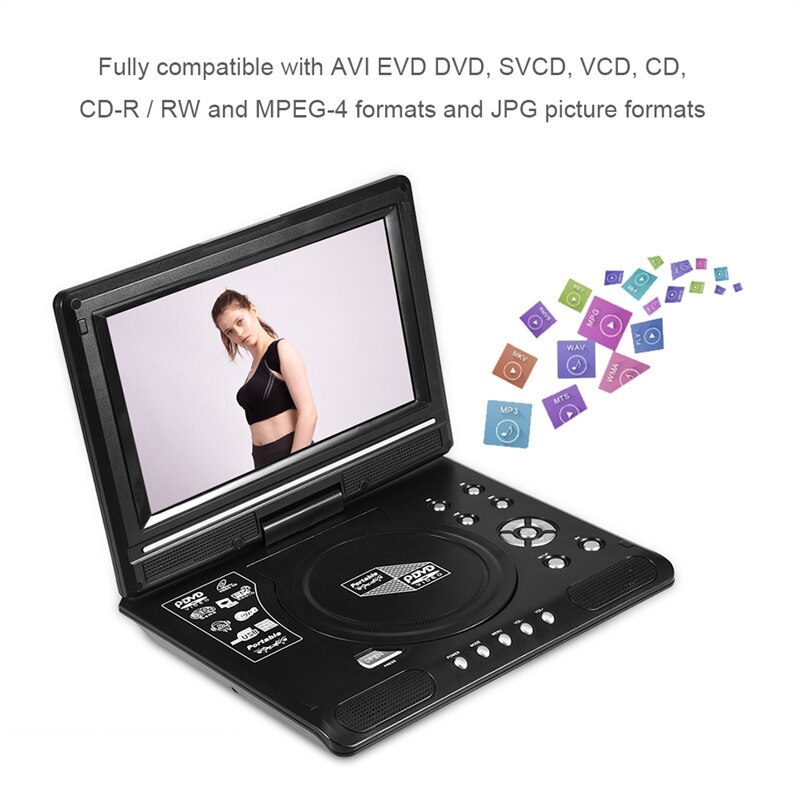 Handheld Portable Dvd Player 270 Degree Rotating Screen Built-In Card Reader Can Directly Read Sd/Ms/Mmc Card Eu Plug