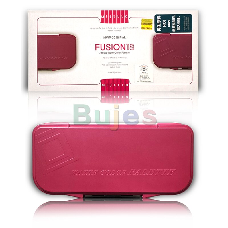 Originele Korea Mijello Aquarel Kleur Palet, Kogelvrij Glas Palet 18 Rooster Coral Kleur, Lege Plastic Box, kunstenaar