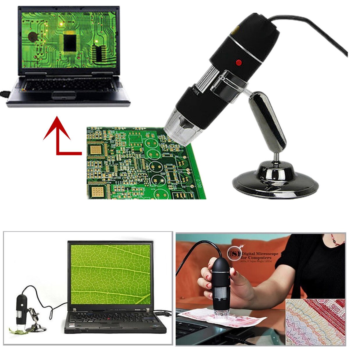 Daniu Usb 8 Led 50X-500X 2MP Digitale Microscoop Borescope Vergrootglas Video Camera Hd Microscoop Endoscoop Inspectie Camera