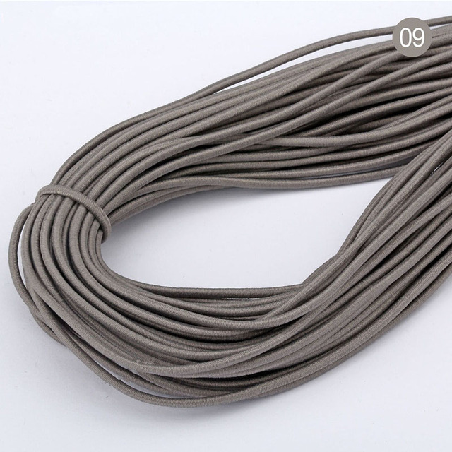 2mm Kleurrijke Hoogwaardige Ronde Elastische Band Ronde Elastische Touw Rubber Band Elastische Lijn DIY Naaien Accessoires 5yards: gray