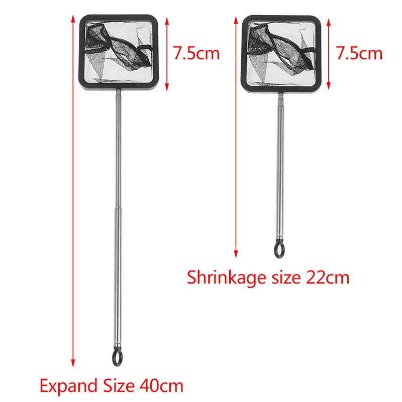 Fish Tank Rectangle Frame Telescopic Handle Fishing Landing Net: Default Title