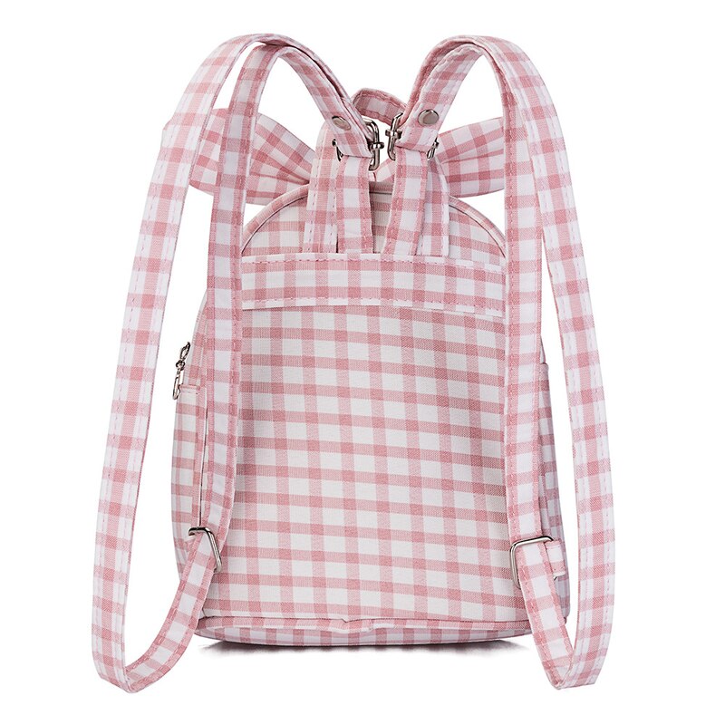 Geruite kindertassen mochila escolar infantis schooltassen kind mooie konijnenoren tas rugzak voor kinderen rugzak mini