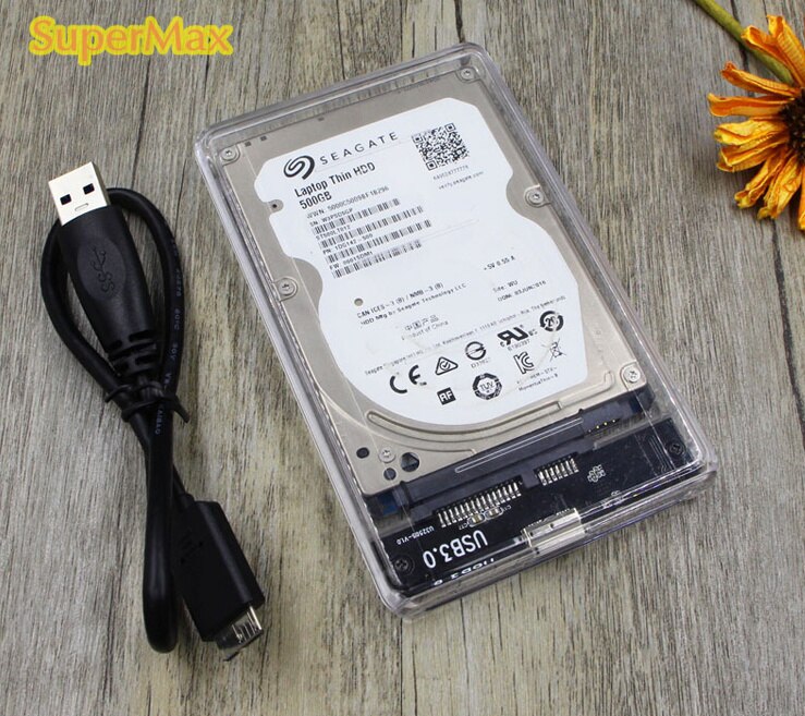 high speed USB 3.0 to SATA Enclosure Storage Box for 2.5 inches Hard Disk Drive HDD SSD SATA with cable