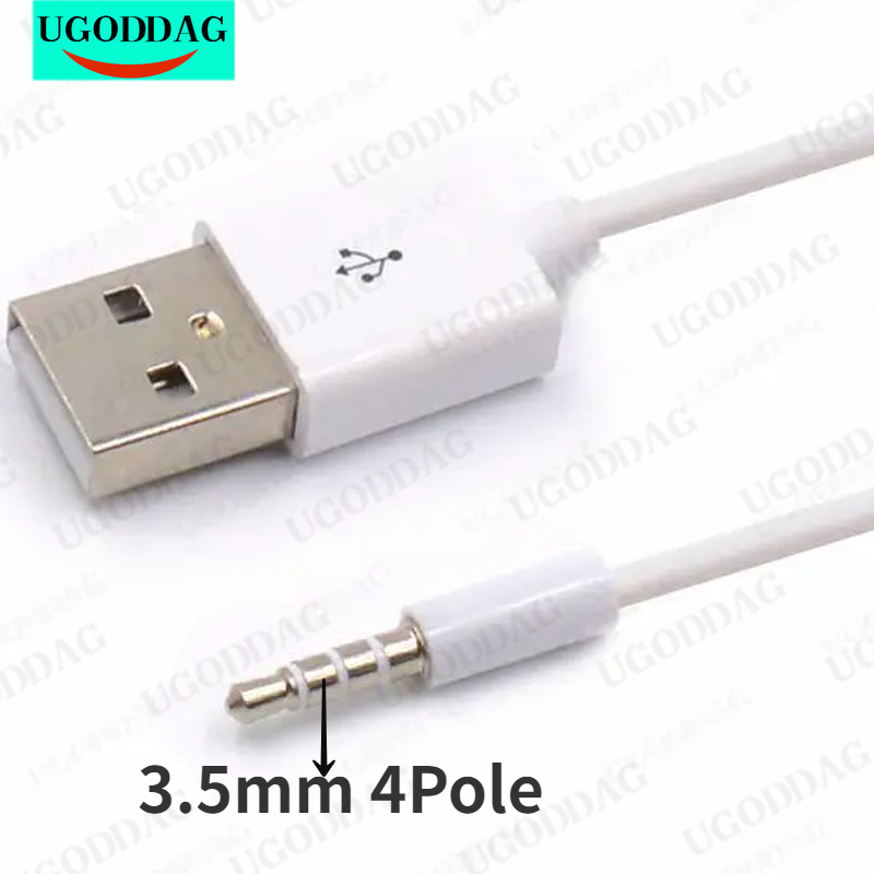 Câble adaptateur audio Jack vers USB 3.5, convertisseur de câble AUX mâle vers mâle, transfert pour Apple urgent Shuffle 3rd, 4th, 5th, 6th, 2.0mm