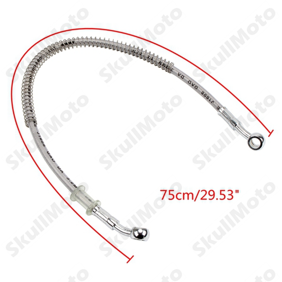 Kit de manguera de freno de motocross para motocicleta, tubería de aceite, línea trenzada, acero inoxidable reforzado hidráulico, ajuste trenzado, ATV Pit Bike: 75cm