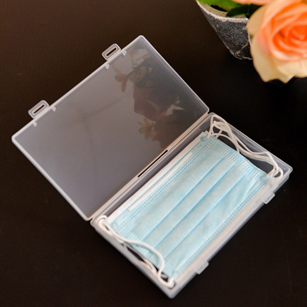 Estuche de almacenamiento para mascarillas, organizador de plástico, caja de almacenamiento portátil, soporte desechable para mascarillas, contenedor transparente