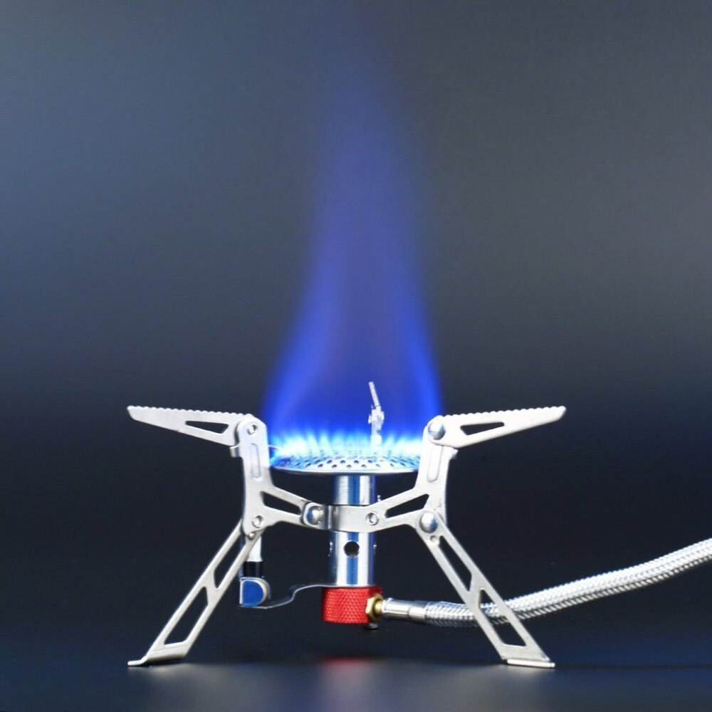 Mini Camping Kachel Outdoor Gasfornuis Brander Koken Picknick Draagbare Opvouwbare Lichtgewicht Split Brander Kachel Met Ontsteking Apparaat