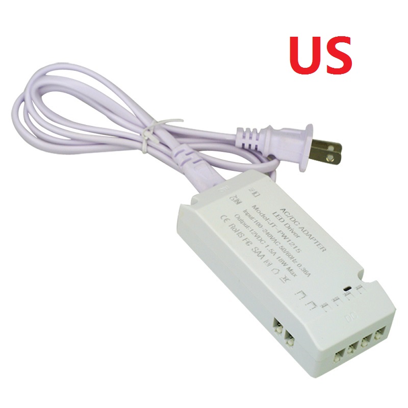 DC12V Lighting Transformers 1.5A 18W 100-240V LED Driver For Kitchen Under Cabinet Light Strip Lamp Switching Power Supply Unit: US Plug