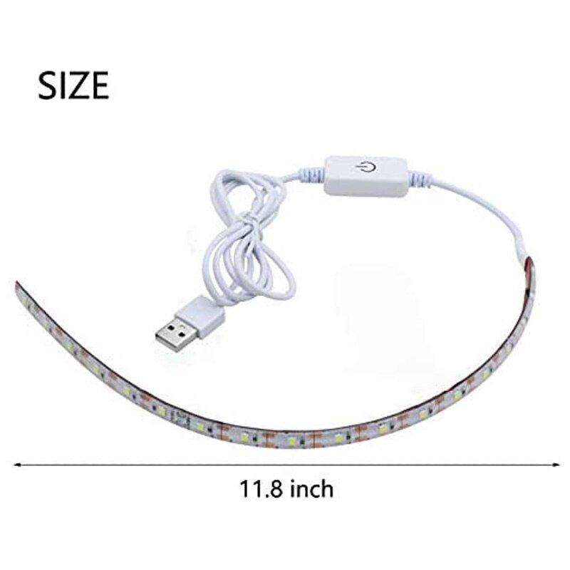Sewing Machine Light Strip Dimmable LED Lighting Kit with ON/Off Press Dimmer and USB Power Supply, Daylight 6500K