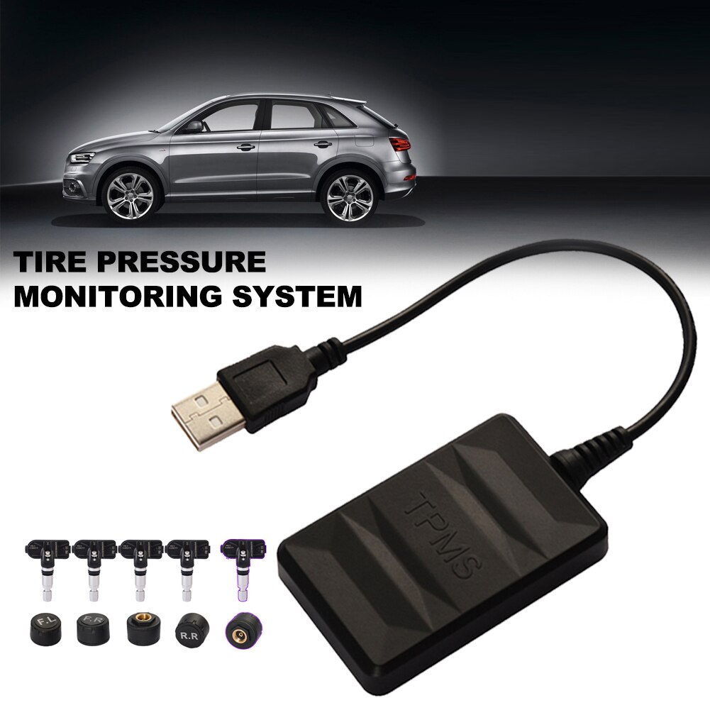 USB Android TPMS Tire Alarm Auto Tire Pressure Monitoring System Tire External Built-in Sensors Security Real Time Monitoring
