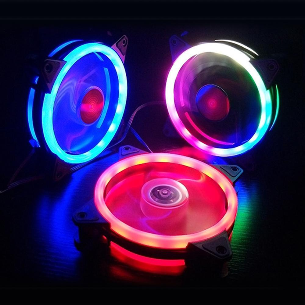 LED Lüfter RGB Computer Fan PC Computer Fall Fans Ultra Silent 4 Pin kühler CPU Kühler Fan mit Anti-Vibration Gummi