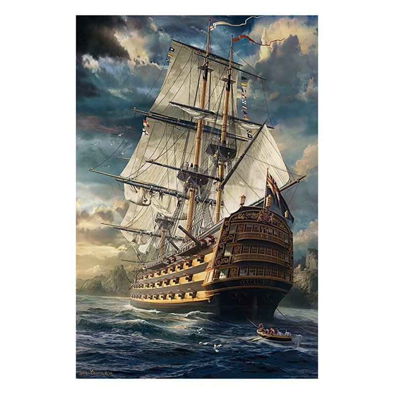 1000Pcs Jigsaw Landscape Animal Universe Puzzle Leisure Toys Big Ship At Sea: Default Title