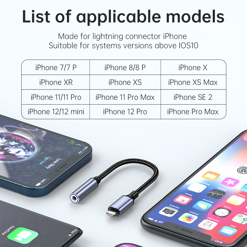 Kuulaa 3.5mm aux sovitin iphone 6s 6 plus 5s se 3.5mm naarasportti adapteri iphone kuulokkeiden lisävarusteille