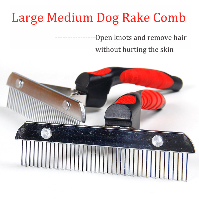 Grote Medium Hond Rake Kam Langharige Huisdieren Grooming Tool Rvs Naald Kam Voor Grote Honden Golden Husky duitse Herder