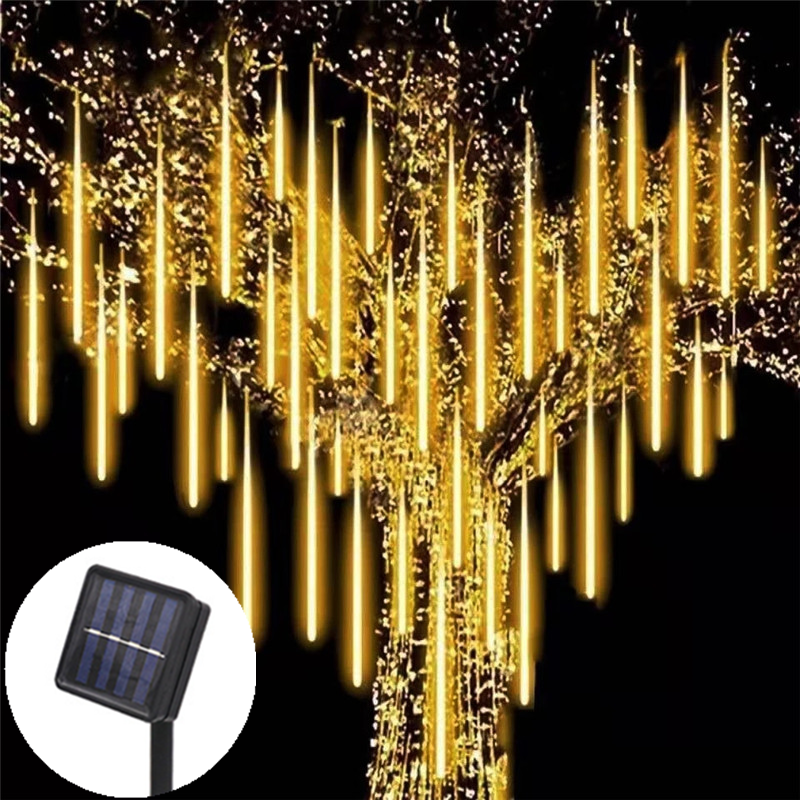 Lumière Led solaire extérieure pluie de météores lumières étanche décor de jardin guirlande de rue extérieure nouvel an décoration de noël