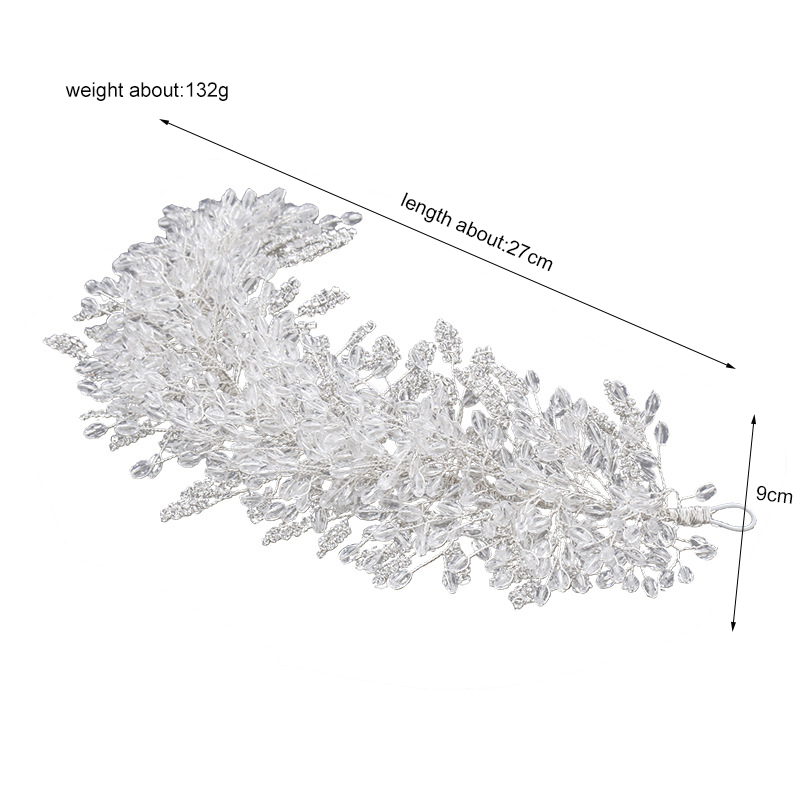 Diademas barrocas hechas a mano con cuentas de cristal transparente para novia, Tiaras de flores, corona, diadema de diamantes de imitación, accesorios para el cabello de boda