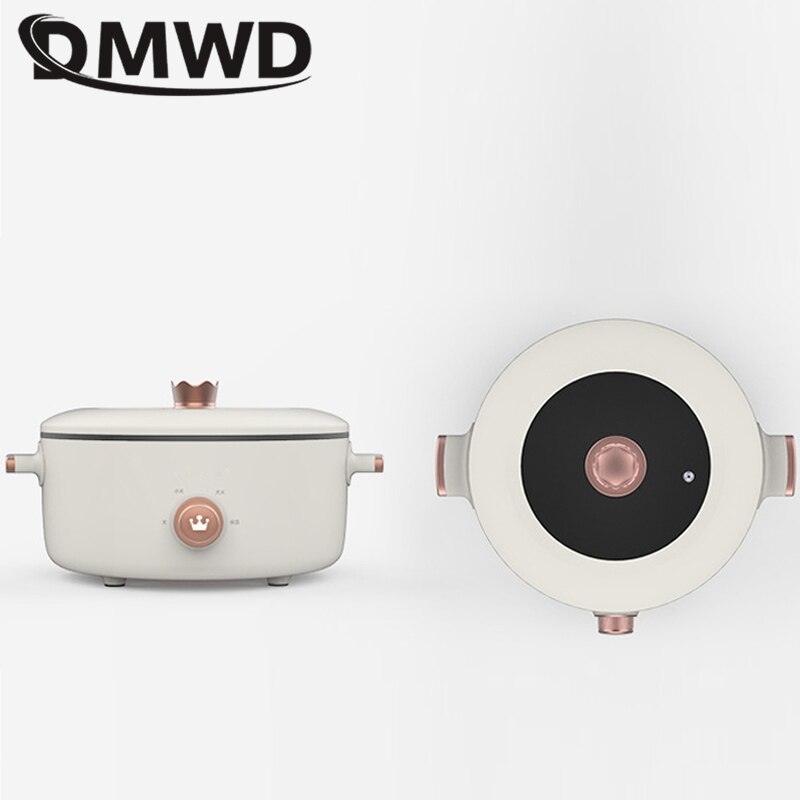 DMWD 3L Multifunction Electric Cooker Mini Skillet Non-stick Food Steamer Frying Boiling Stewing Pot Pot Noodles 220V