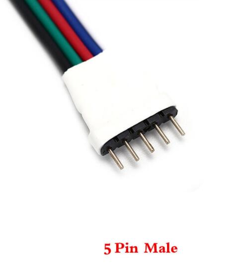 5pcs RGB RGBW connector Male Female plug wire socket connect Cable Wire for 5050 3528 LED Strip light strip to controller: 5pcs 5pin male