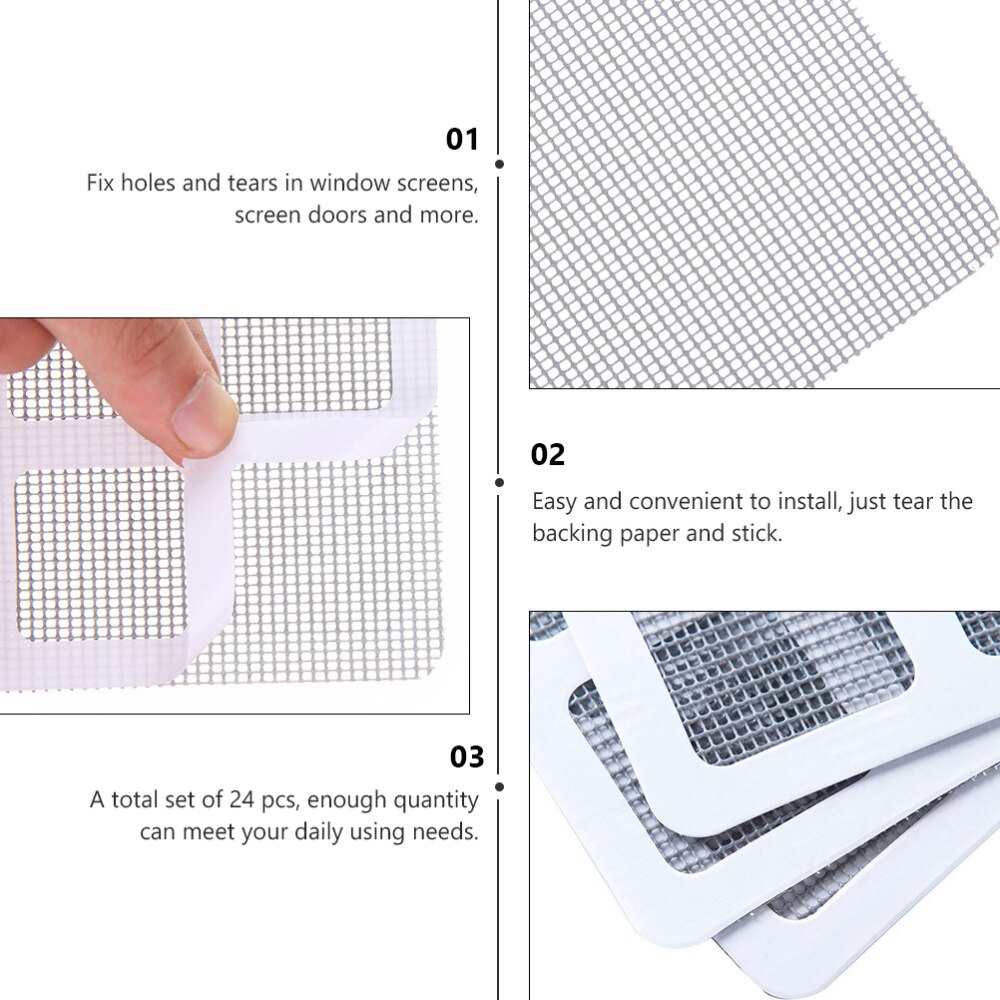 24 Pcs Screen Window Patch Screen Sticker Screen Holes Patch