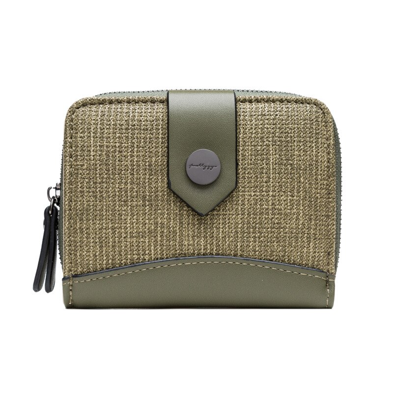 Mulher pequena carteira de mulher curto dobrável ins estudante multi-função moeda bolsa: Dark green