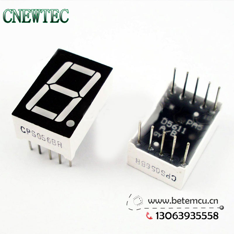 High Brightness 25-30mcd 1 Digit 0.56
