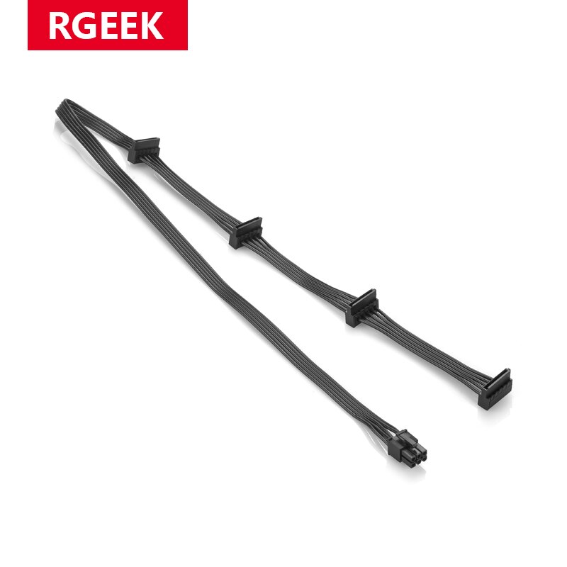 Rgeek pci -e 6 pin samec 1 to 4 sata samica napájací rozbočovač napájací kábel pre corsair  rm650x rm750x rm850x rm1000x
