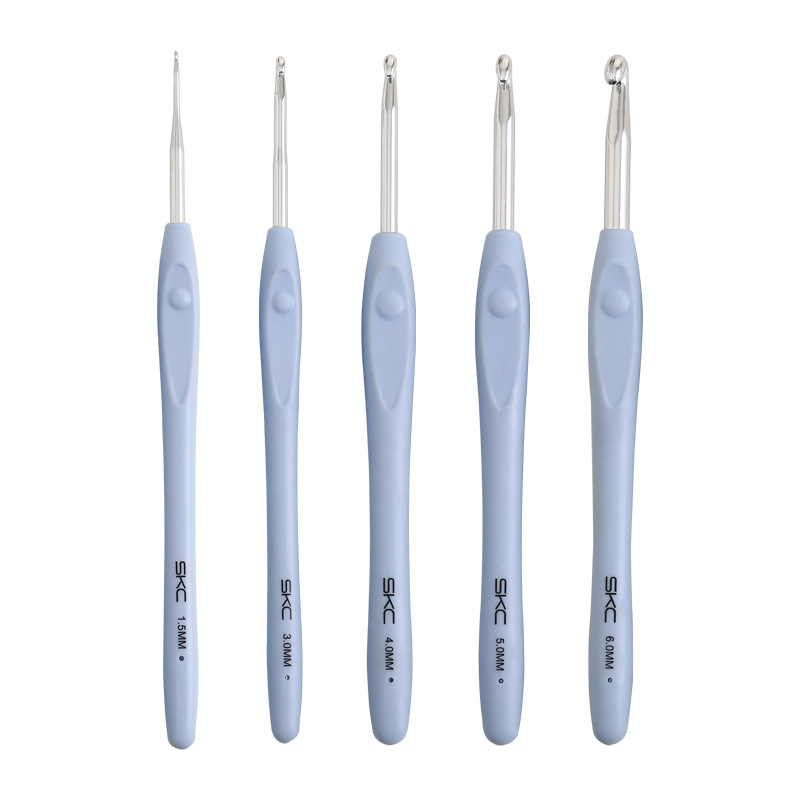 Gancho de ganchillo de 1,5 MM-6MM, ganchos de aluminio ergonómicos con mango suave con 10 tamaños para manualidades DIY, suministros de ganchillo para tejer
