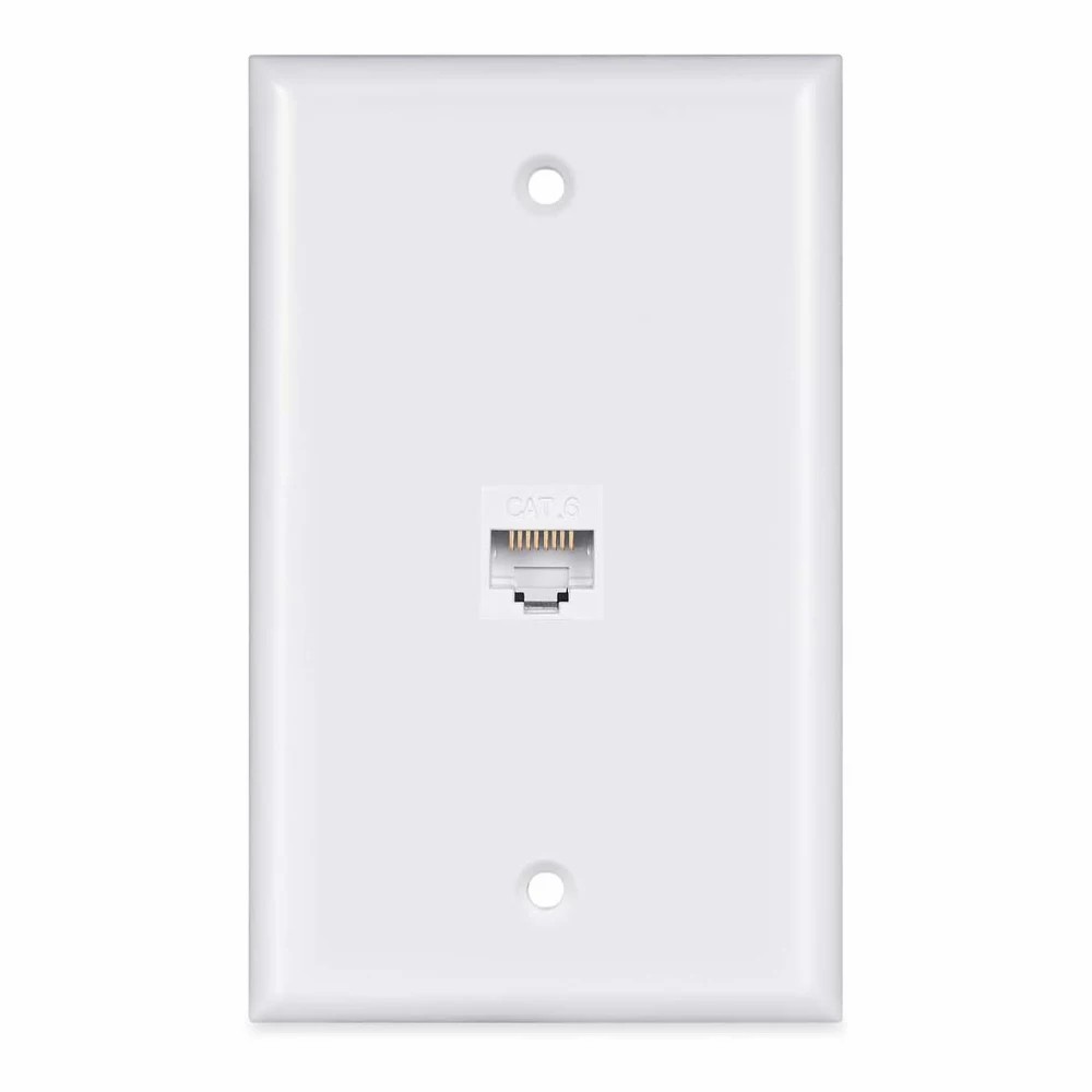 Plaque murale Ethernet ZoeRax Cat 6, plaque murale Ethernet femelle-femelle amovible Compatible avec les appareils Ethernet Cat6/5/5e: Black / 1,8m