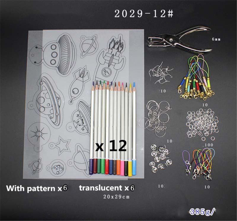 . Heat Shrink Plastic Sheet Kit,Heat Shrinky Sheets Pack: C