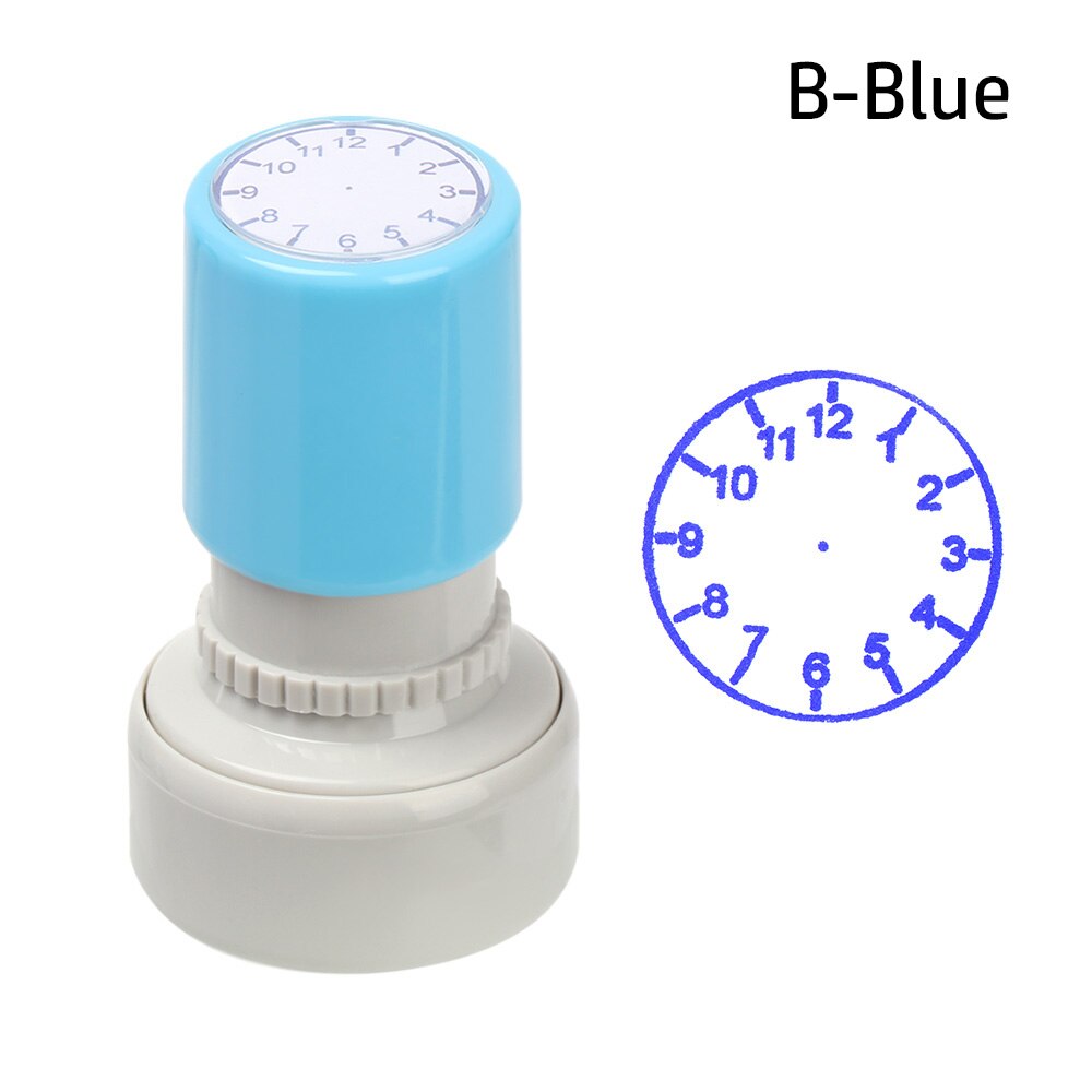 1PC Plastic Clock Stamp Student Teaching Tools Learning Recognition on Watch Student Math Teaching Tools Seal School Supplies: B-Blue
