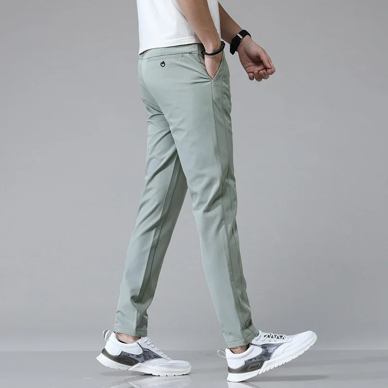 Spring Summer Ultra-thin Men's Stretch Slim Straight Casual Pants Breathable Golf Sports Trousers