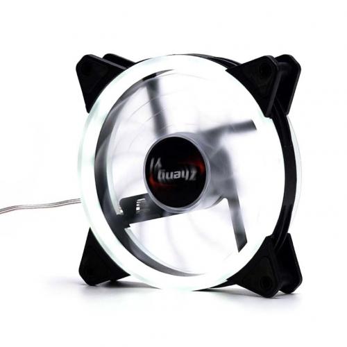 Mute RGB LED Lights Computer PC Case Cooling Fan Cooler Heat Dissipation Tool: White