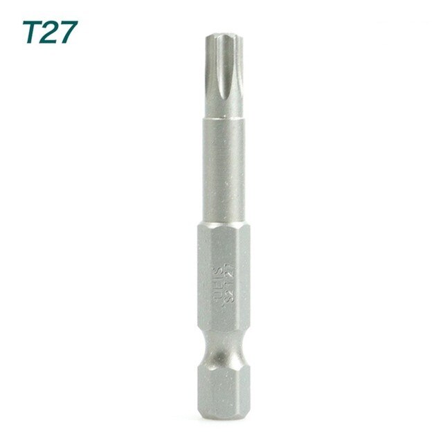 Torx skruetrækker bit sæt 1/4 sekskantet skaft stjerne  t6 t7 t8 t10 t15 t20 t25 t30 t35 t40 skruetrækker bits håndværktøj til hjemmet: T27