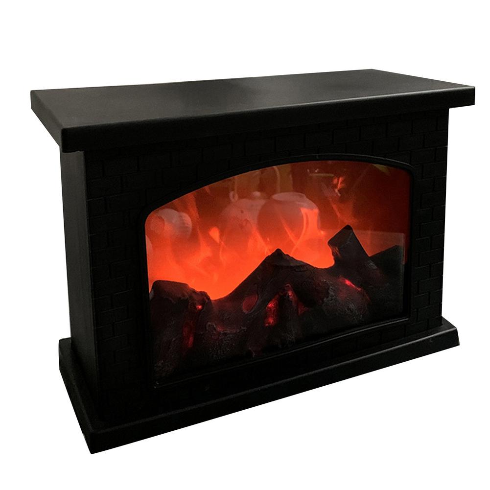 LED Home Fireplace Light Realistic Flameless Fireplace Lamp Modeling Lamp Decorative Table Light Christmas Crafts Ornaments