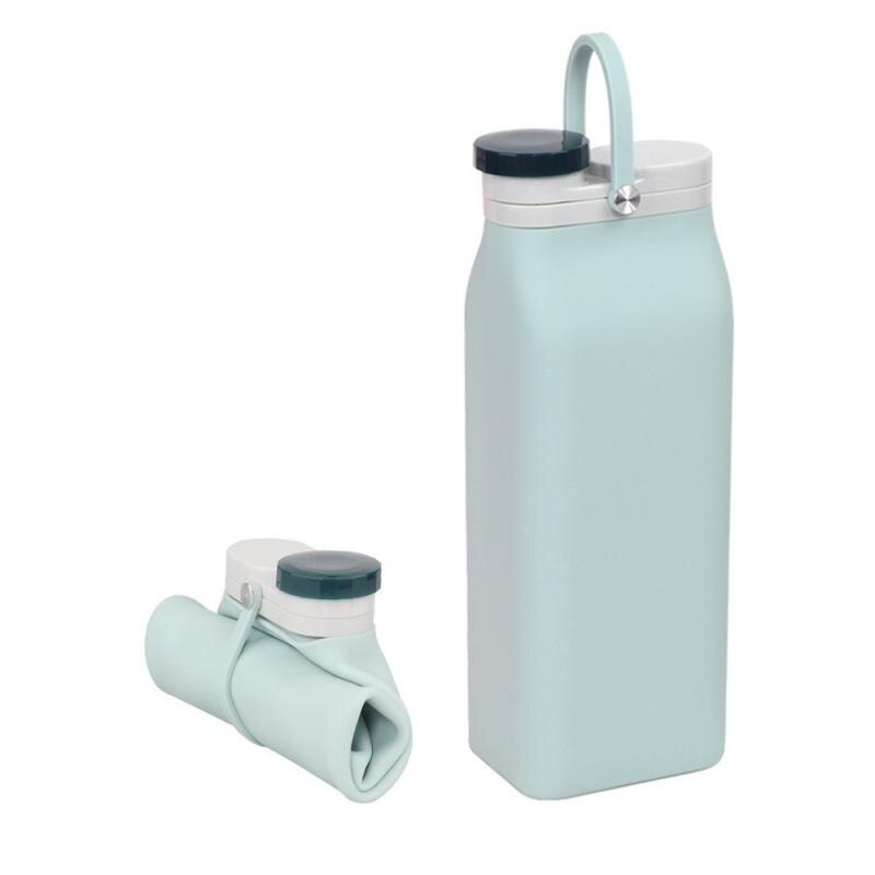 600 Ml Opvouwbare Siliconen Melk Fles Reizen Sport Draagbare Water Fles Pot Outdoor Sport Plastic Waterfles 3 Kleuren: Green