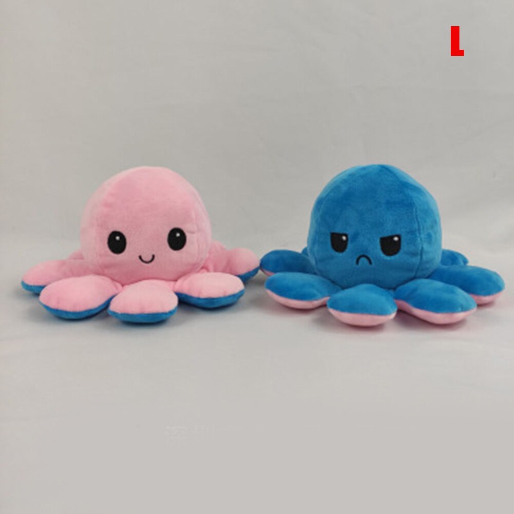 Cute Octopus Plush Toys Double-sided Flip Octopus Soft Reversible Stuffed Octopus for Kids Family Friends SCI8: l