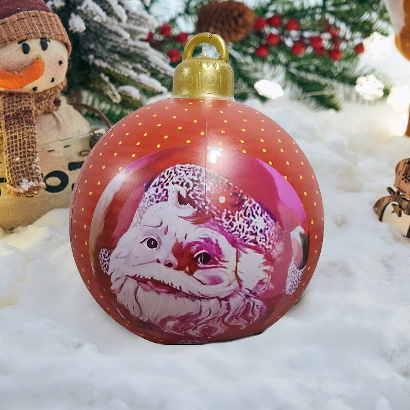 Grootste Verkoop 16 Stijl 60Cm Giant Kerst Pvc Opblaasbare Versierd Bal Gemaakt Pvc Kerstboom Outdoor Decoratie Speelgoed Bal: Q