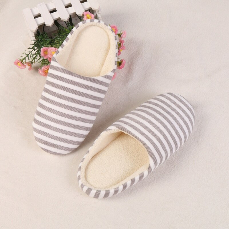 Women Indoor Floor Flat Shoes Spring Autumn Linen Flip Flops Home Slippers Slides Striped Female House Floor Slippers