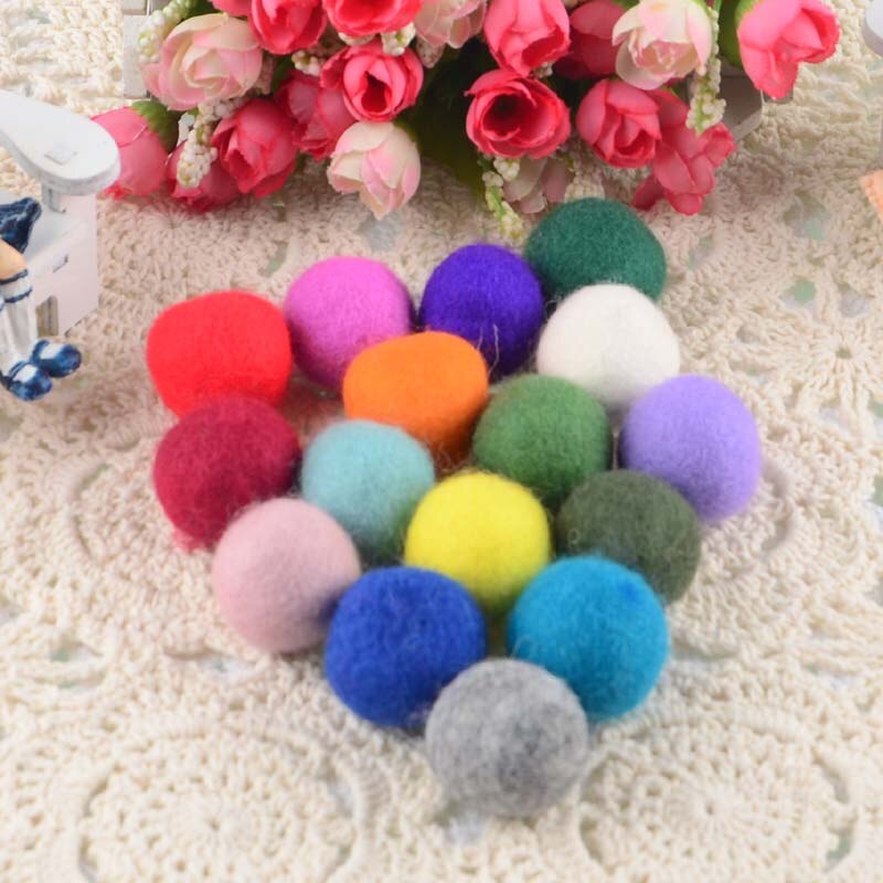 Boules de feutre 100% laine, 50 pièces/lot, 3cm, pompons colorés, matériel artisanal, boules de laine, décoration de salle de noël pour la maison