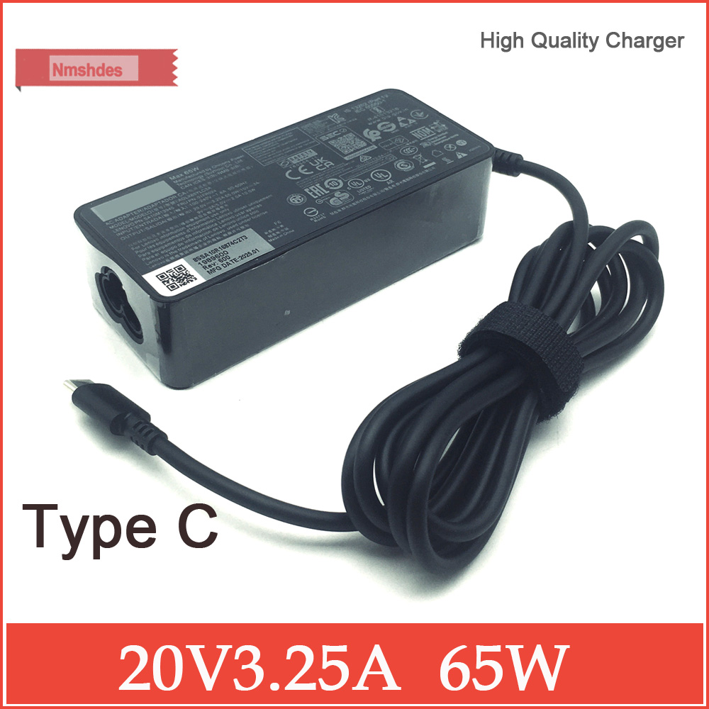 Original Type C Charger 65W USB C Power Supply for lenovo Yoga 910 910-13 910-13IKB Laptop Ac Adapter 20V 3.25A