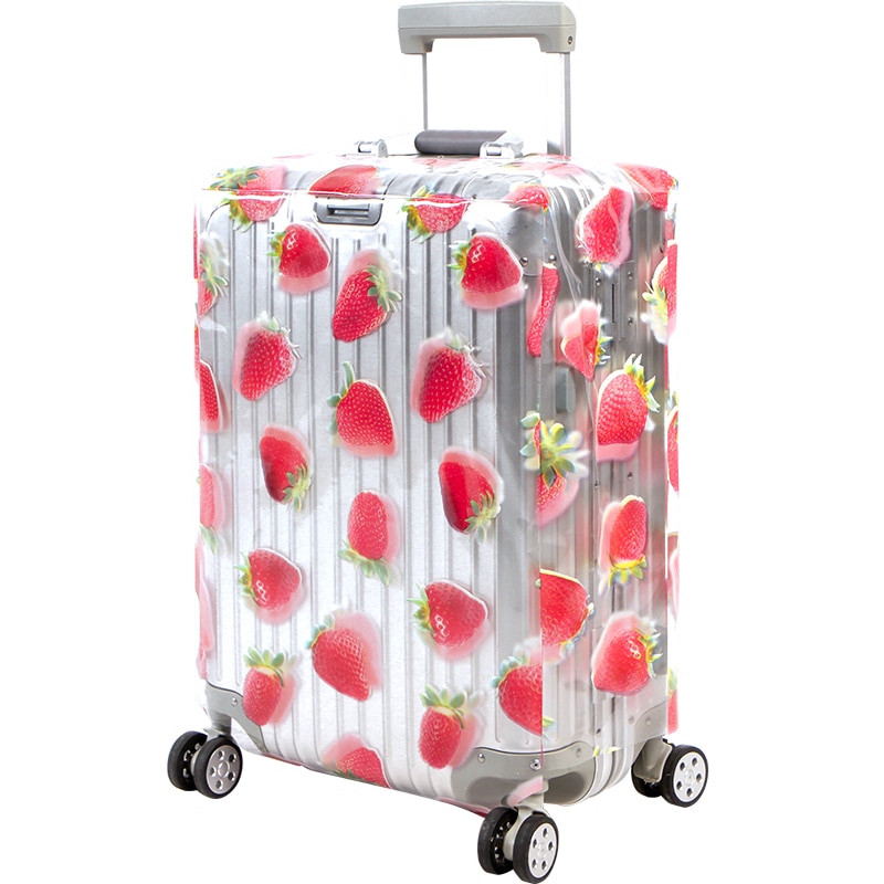 Couverture de poussière imperméable transparente de fraise 20-28 pouces couverture de protection de bagage de PVC accessoires de valise de voyage approvisionnement en produits