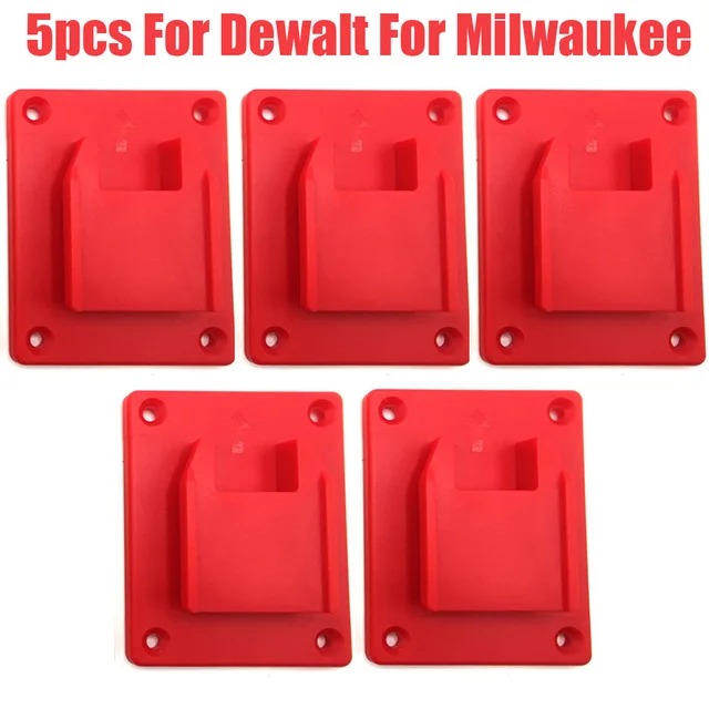 5 Packs Tool Mount Storage Bracket Wall Mount Machine Electric Tool Holder for Dewalt/Milwaukee Tool Machine Drill Holder Slots: Other