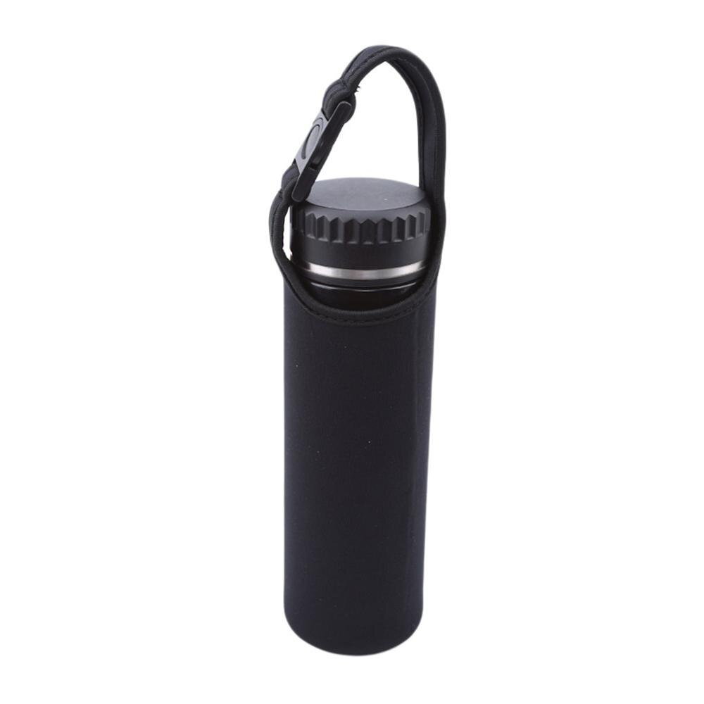 de bolsas térmicas de tela de 5 colores, funda para botellas de agua, portador de manga, bolsas de botellas de agua con aislamiento térmico, Flessenzakken: black