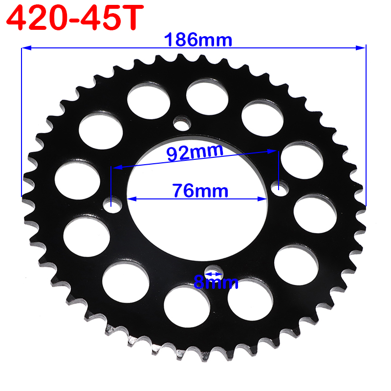 420/428 Chains 35T/37T/39T/41T/43T/45T/48T Motorcycle Chain Sprockets Rear Back Sprocket Cog For 110cc 125cc 140cc Dirt Pit Bike: 420-45T