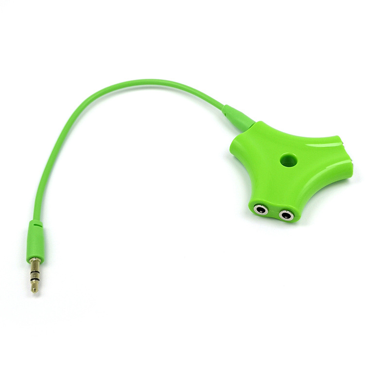 3.5mm audio aux kabel splitter 1 hann  to 5 hunn hodetelefon port for nettbrett  mp3 mp4 smart mobiltelefon 3.5 jack dele adapter: Grønn