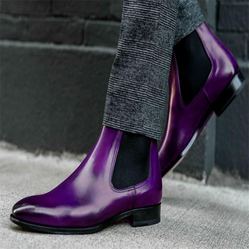 Winter British Men Top PU Leather Slip on Boots Breathable Chelsea Boots Male Casual Zapatos De Hombre HA820